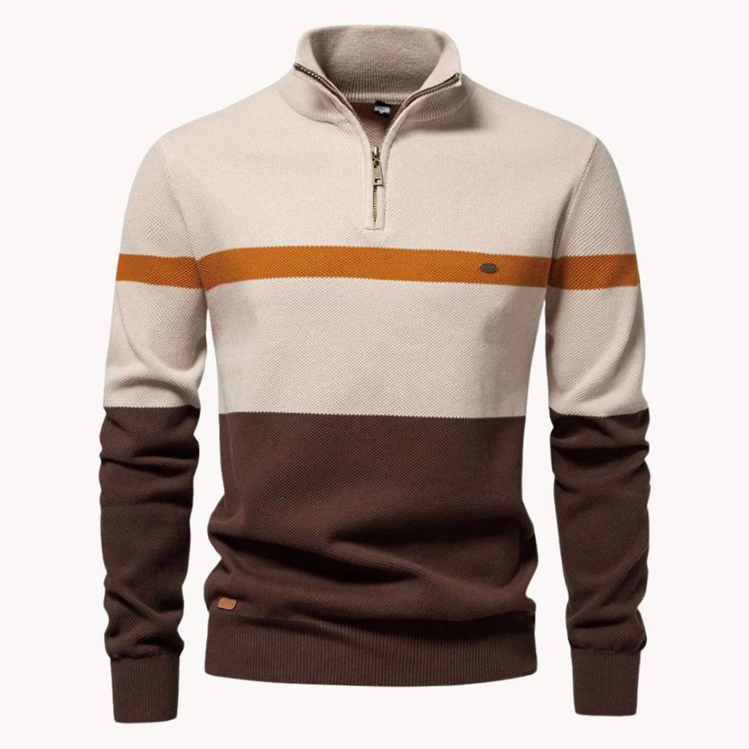 Quarter-Zip Cotton Sweater