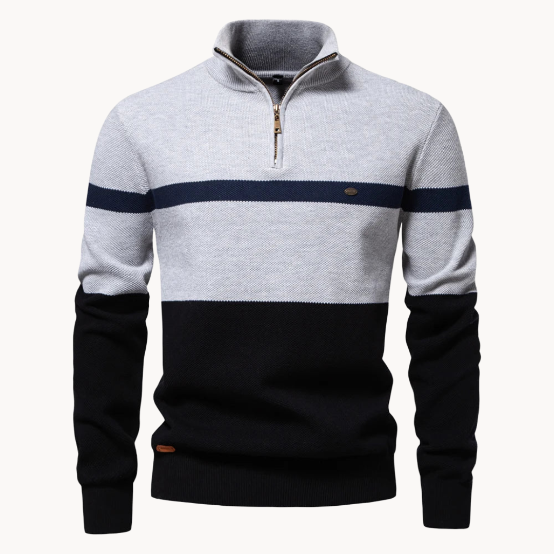 Quarter-Zip Cotton Sweater