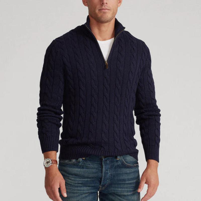 Bellucci | High-Quality Cotton Half-Zip Sweater