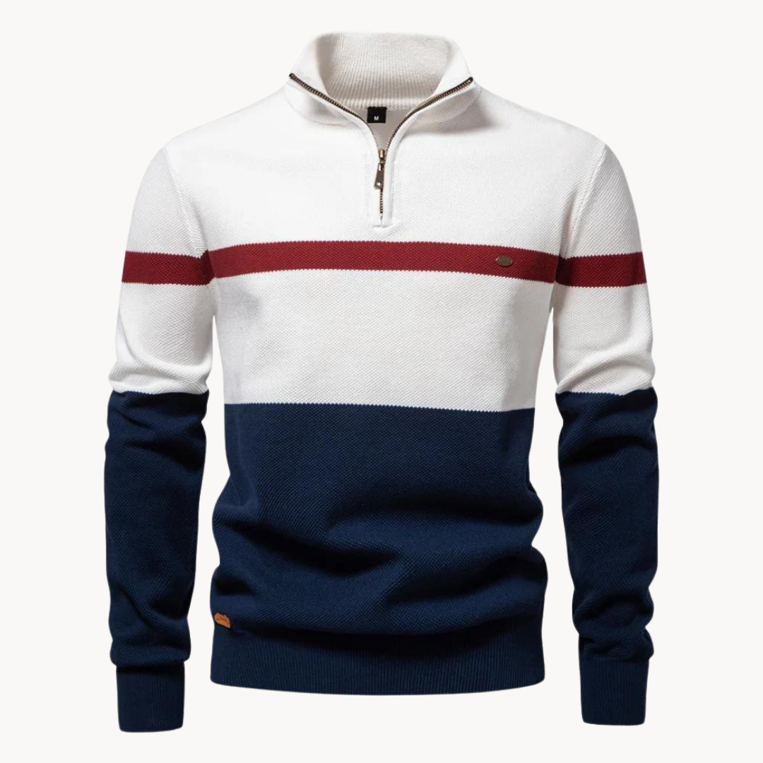 Quarter-Zip Cotton Sweater