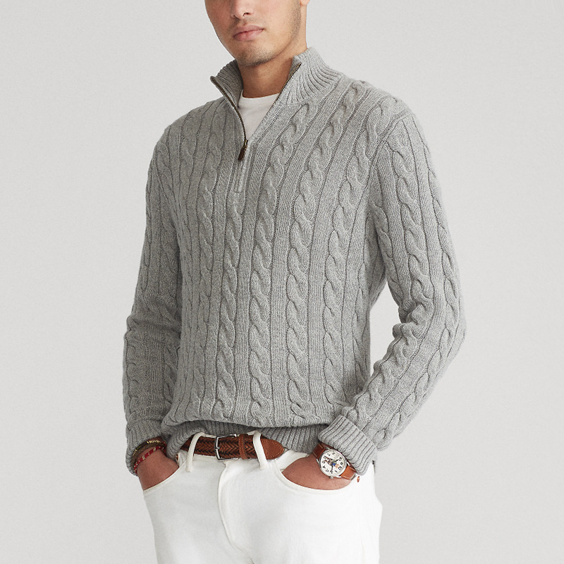 Bellucci | High-Quality Cotton Half-Zip Sweater