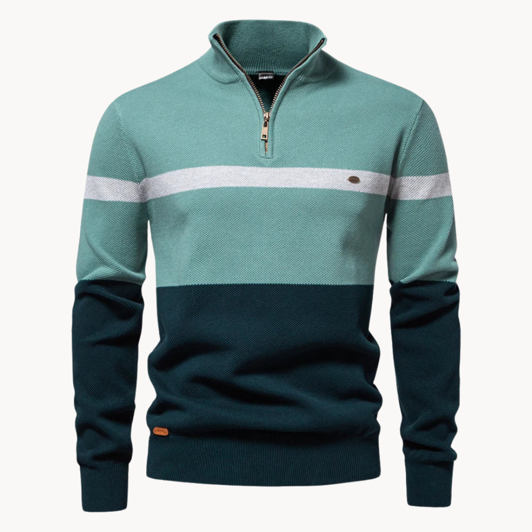 Quarter-Zip Cotton Sweater