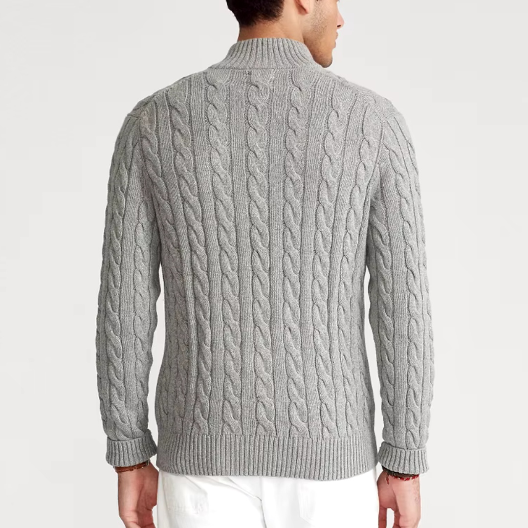 Bellucci | High-Quality Cotton Half-Zip Sweater