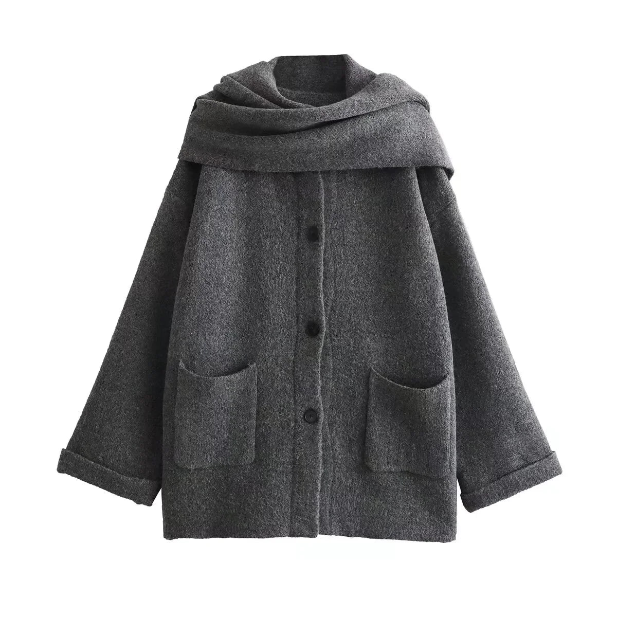 Carolina | Cozy Knit Coat with Scarf