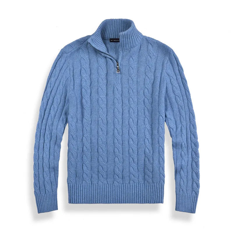 Bellucci | High-Quality Cotton Half-Zip Sweater