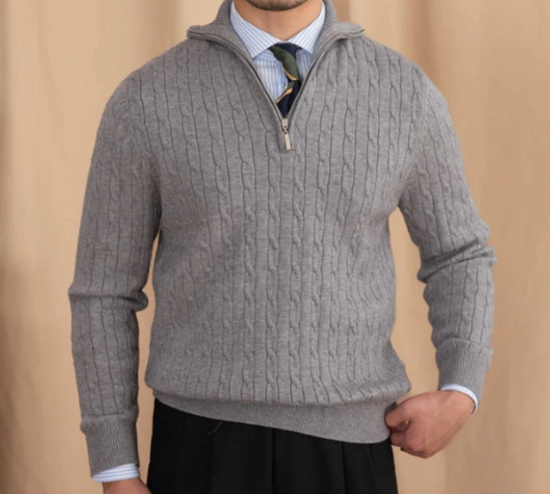 ByBellucci | Cable Knit Half-Zip Sweater