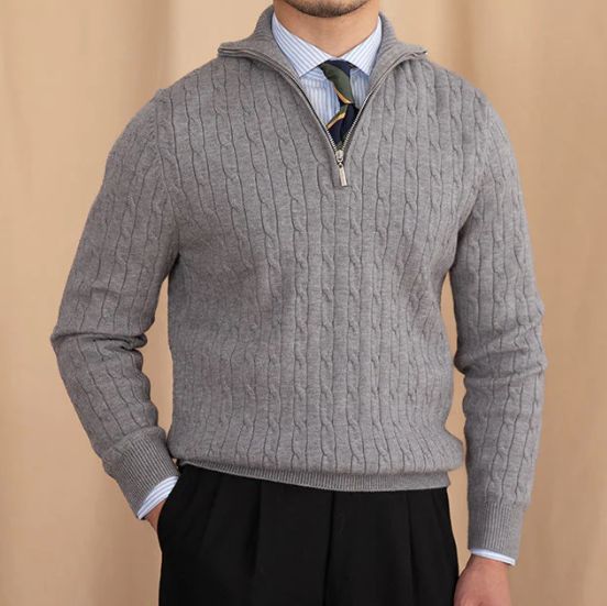 ByBellucci | Cable Knit Half-Zip Sweater