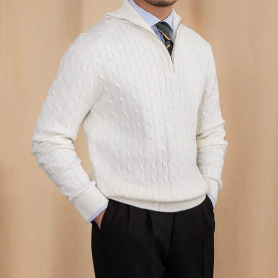 ByBellucci | Cable Knit Half-Zip Sweater