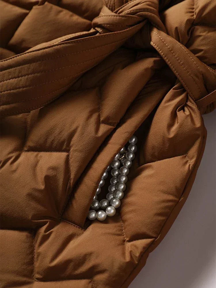 Antonella | Elegant down jacket with belt