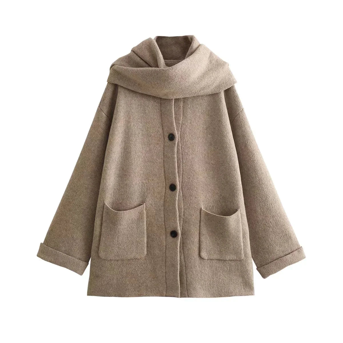 Carolina | Cozy Knit Coat with Scarf