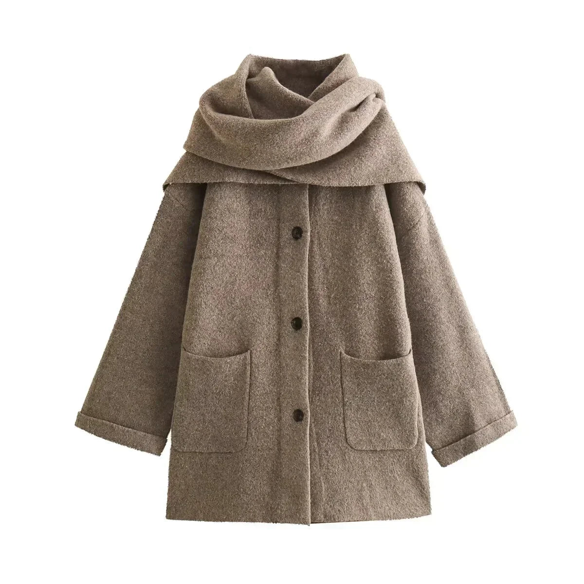 Carolina | Cozy Knit Coat with Scarf